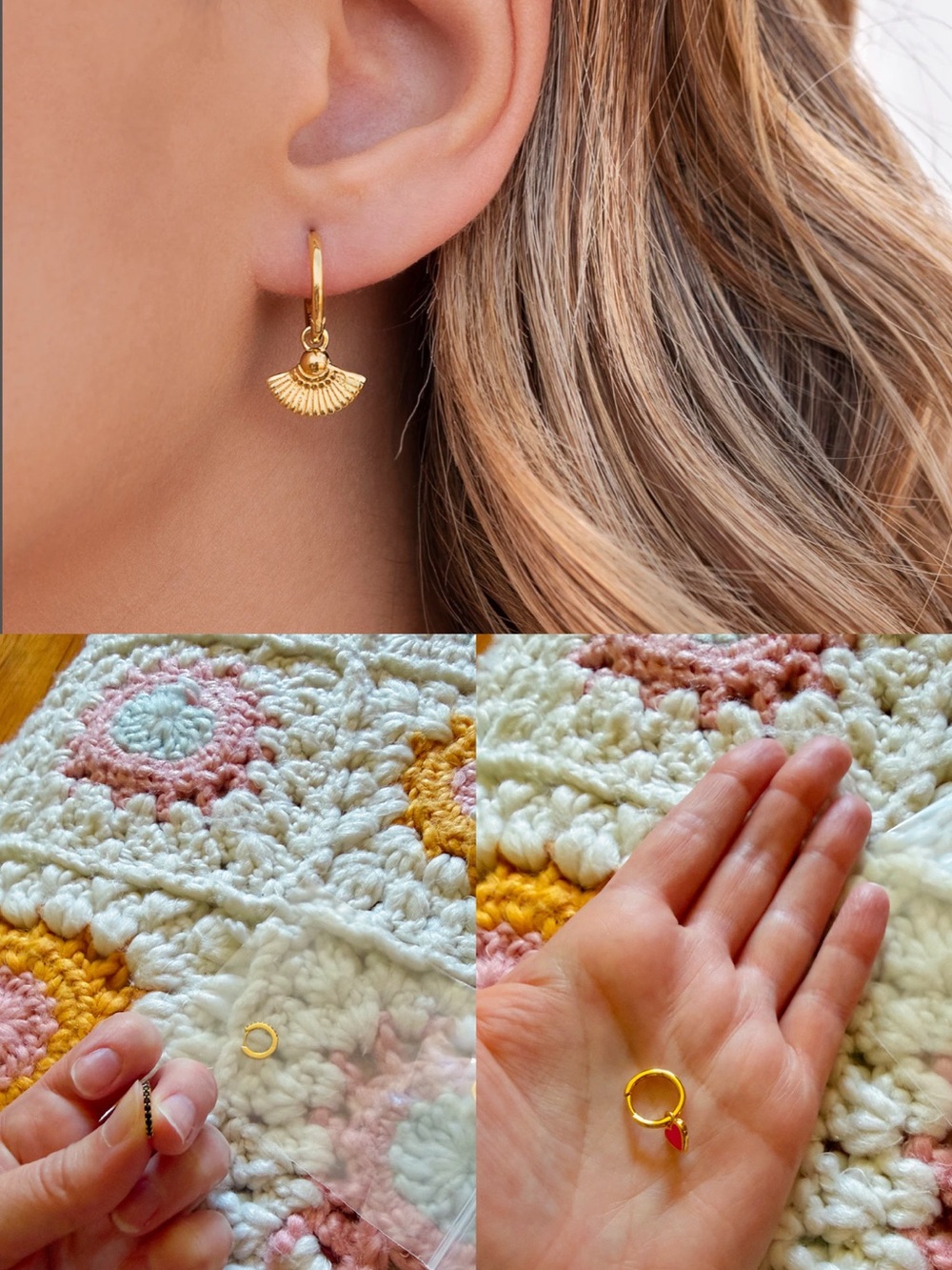 The Gold Huggie Bundle – 3 Pairs Earrings + Mejuri Bag
